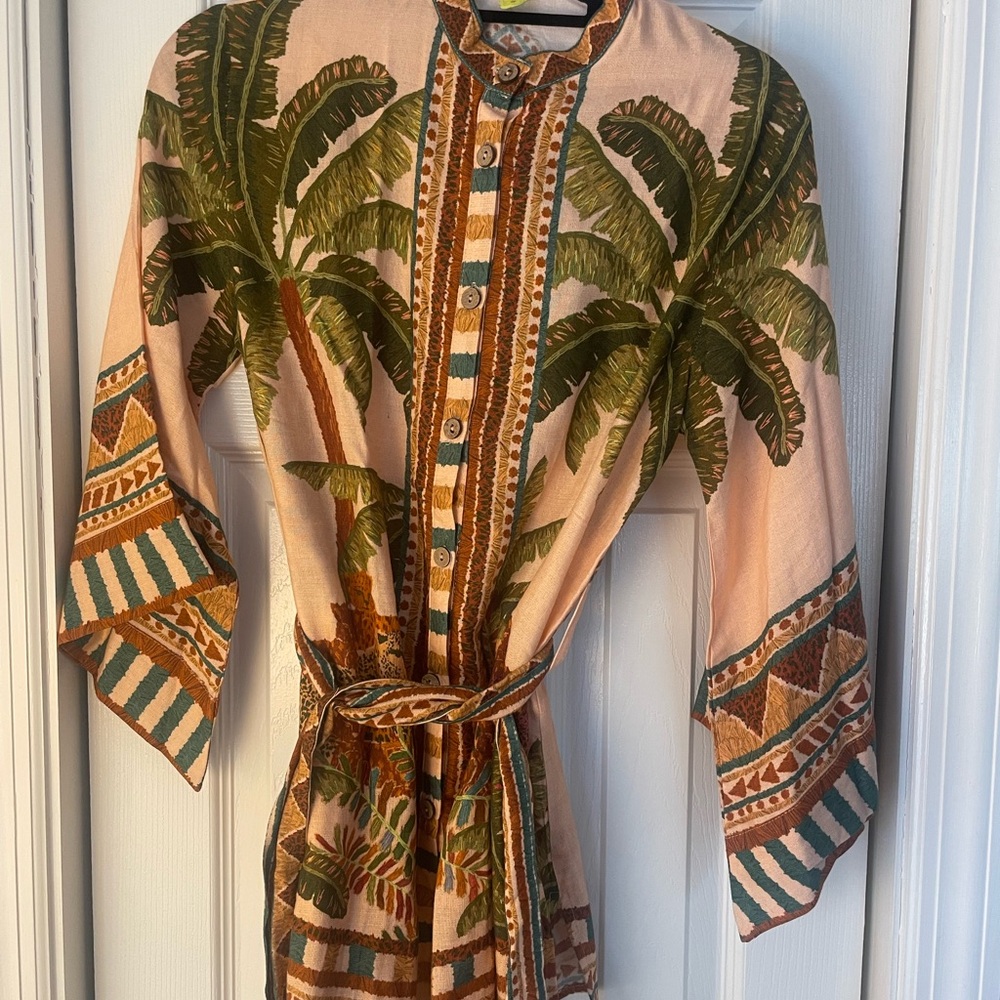 FARM Rio Tropical Palm Print Tunic